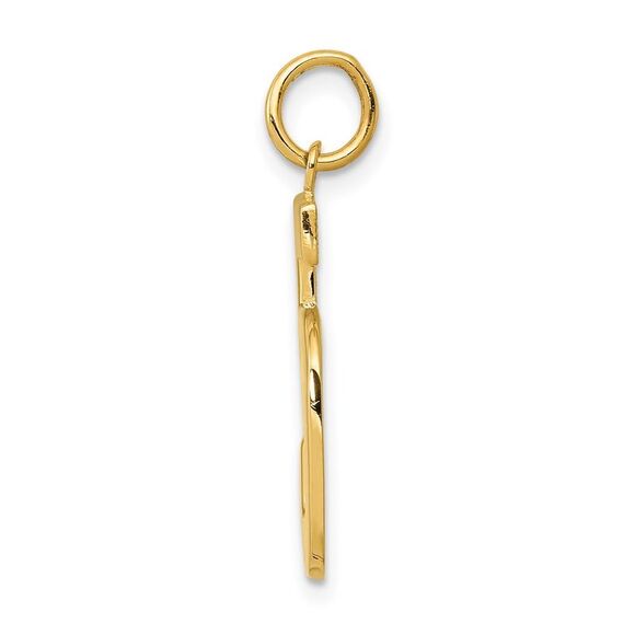 14k Yellow Gold, Athletic Collection, Large Polished Number 5 Pendant